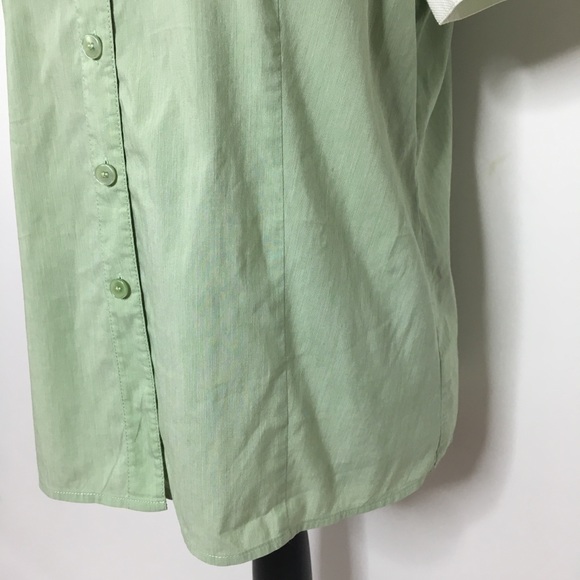 St. John Sage Green White Button Up Polo Shirt - Picture 3 of 8